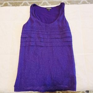 EXPRESS Purple Sparkle Tank Top